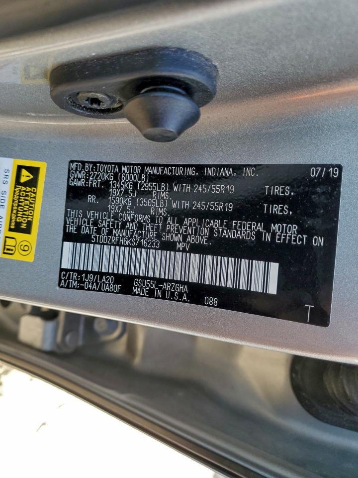 2019 TOYOTA HIGHLANDER LIMITED photo 27