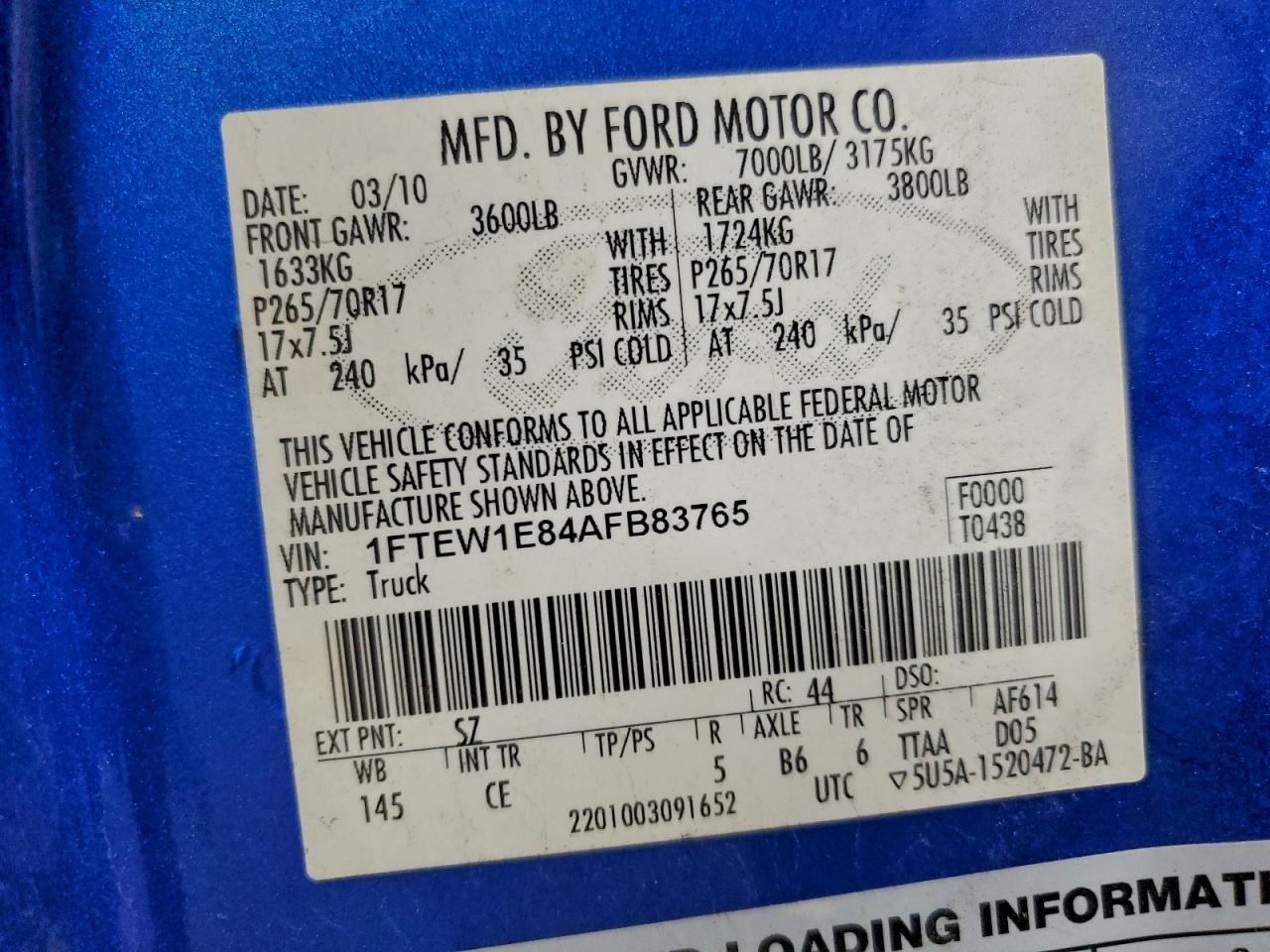 2010 FORD F150 SUPERCREW photo 23