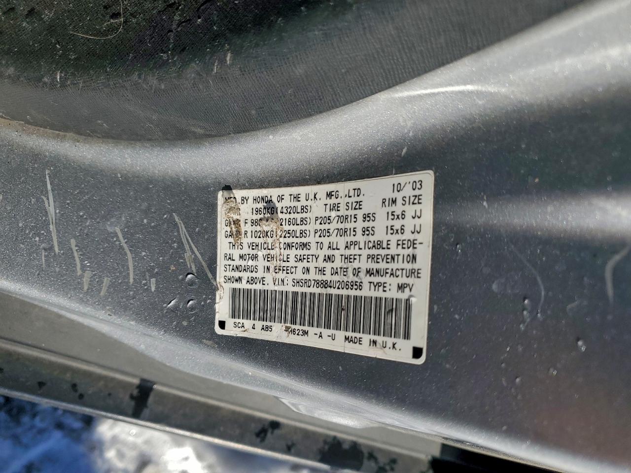 2004 HONDA CR-V EX photo 13