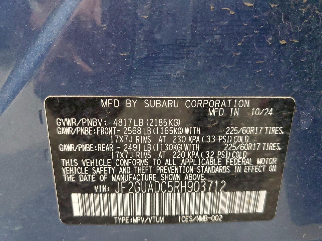 2024 SUBARU CROSSTREK PREMIUM photo 34