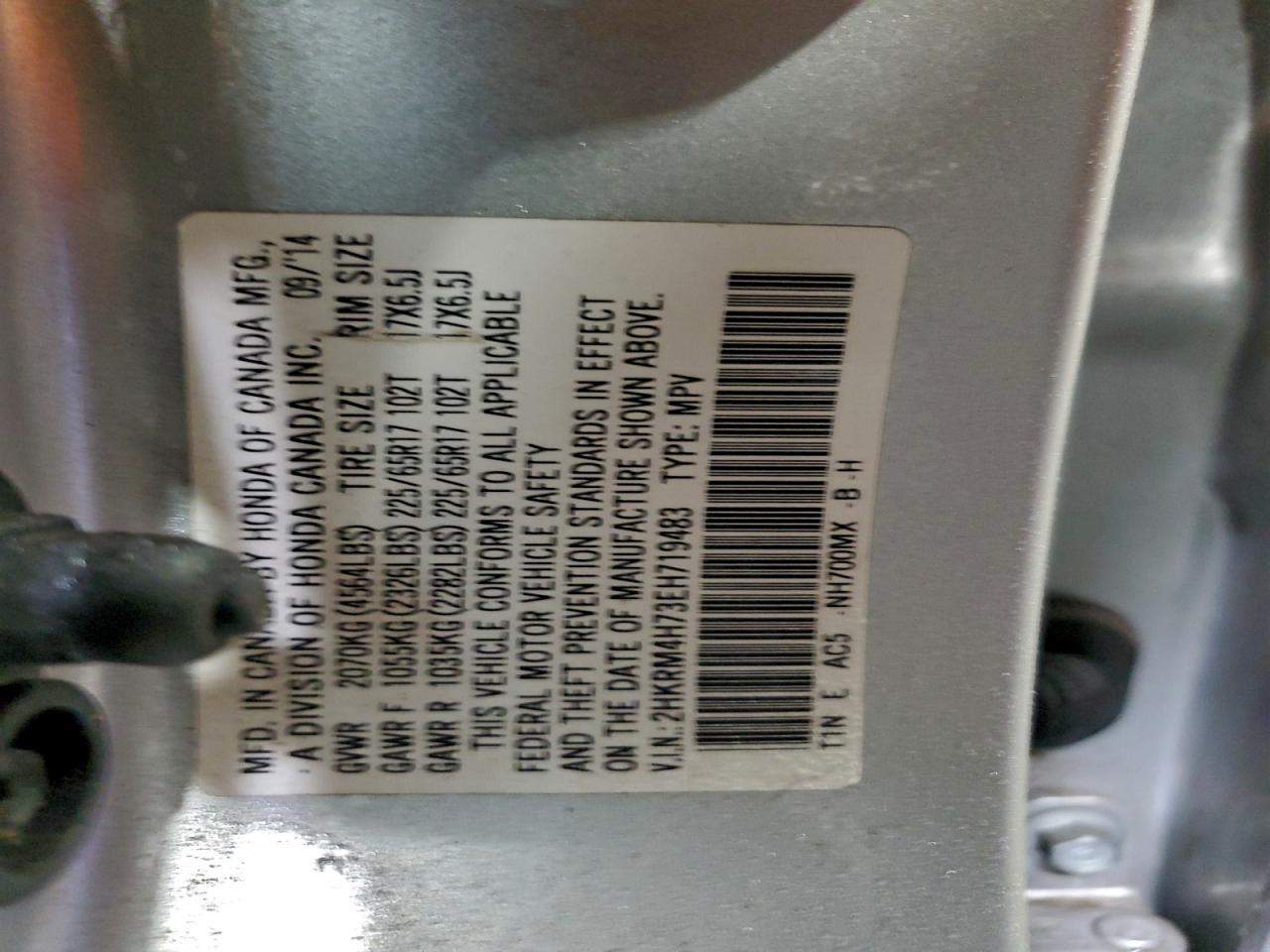 2014 HONDA CR-V EXL photo 12