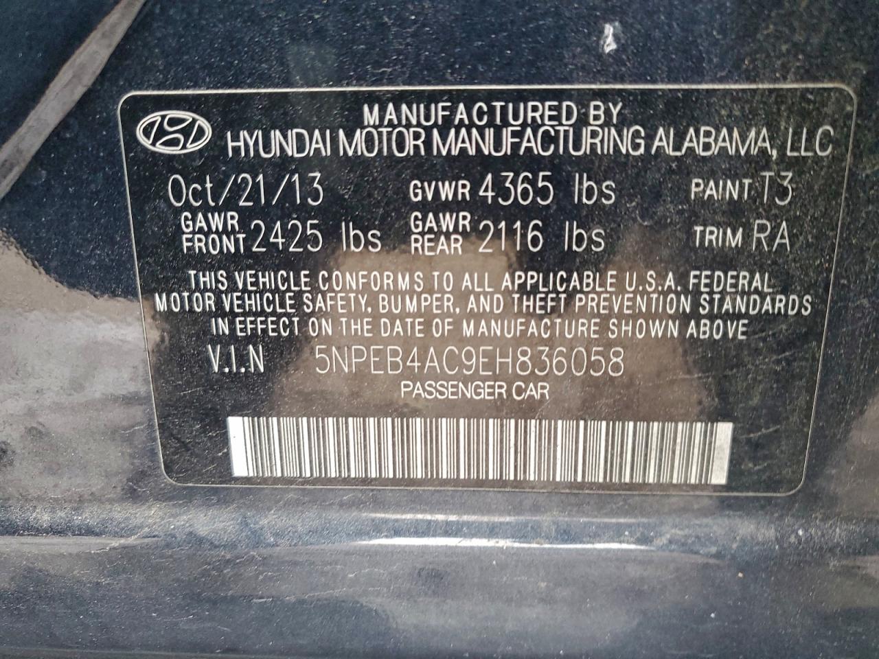 2014 HYUNDAI SONATA GLS photo 12
