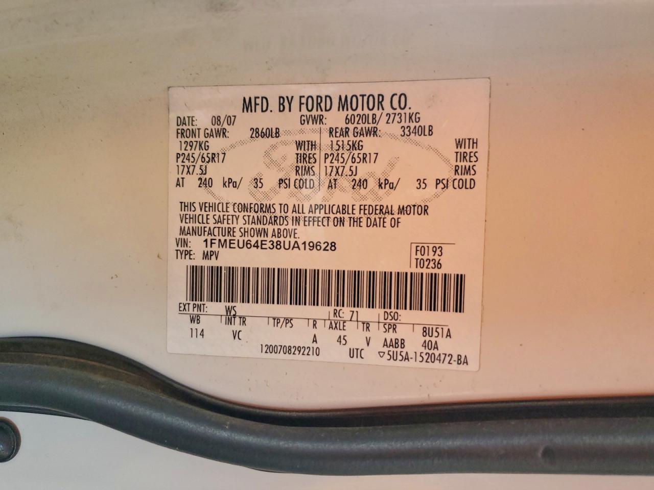2008 FORD EXPLORER EDDIE BAUER photo 25