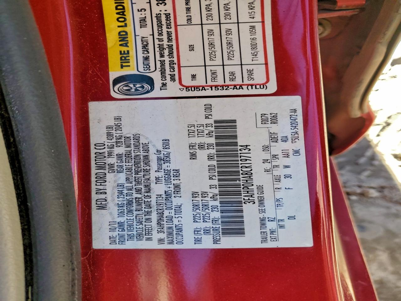 2012 FORD FUSION SE photo 23