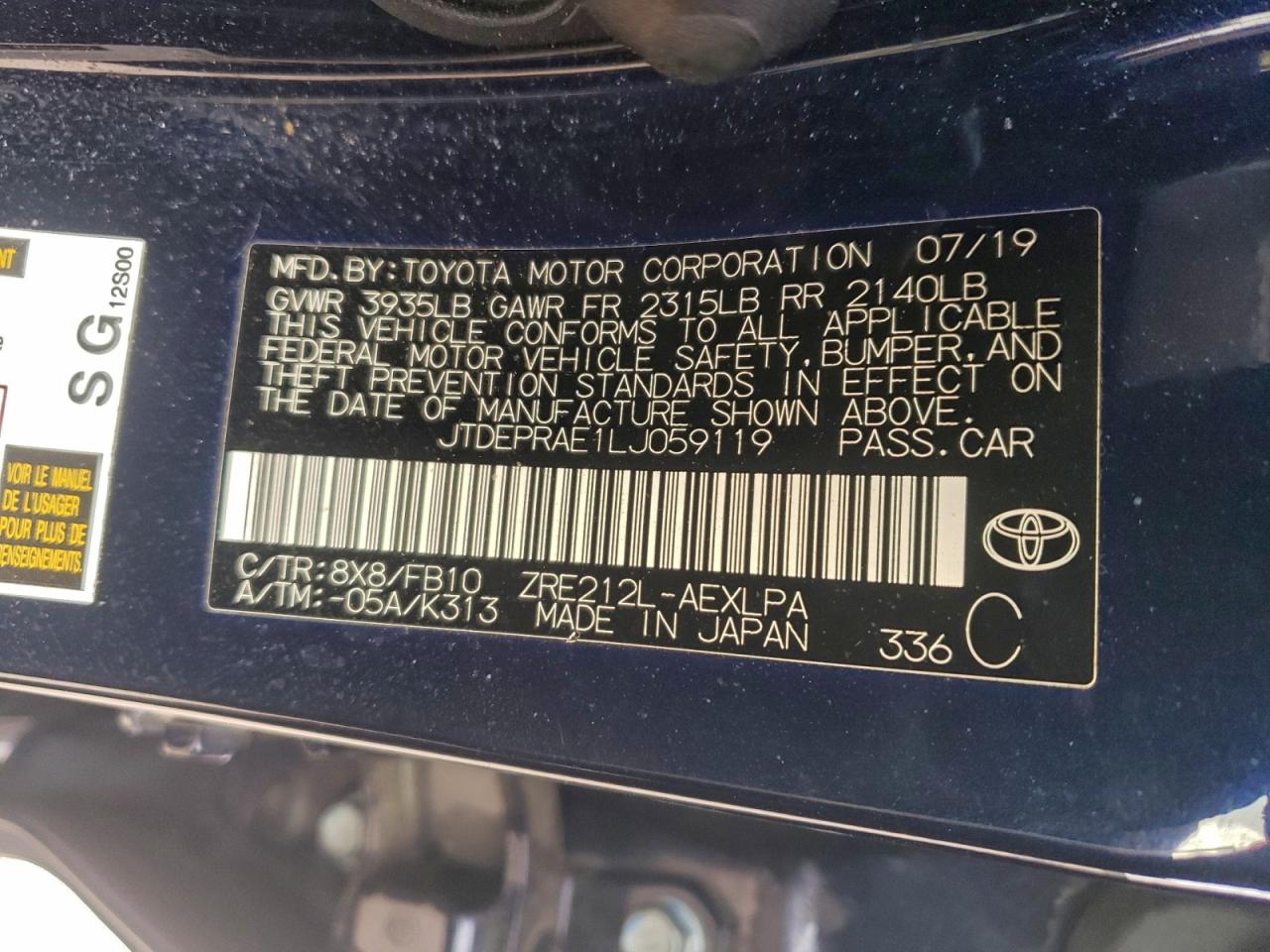2020 TOYOTA COROLLA LE photo 23