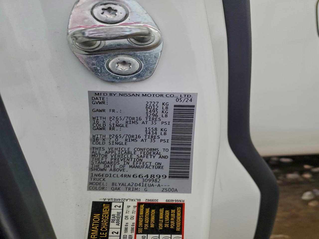 2024 NISSAN FRONTIER S photo 13
