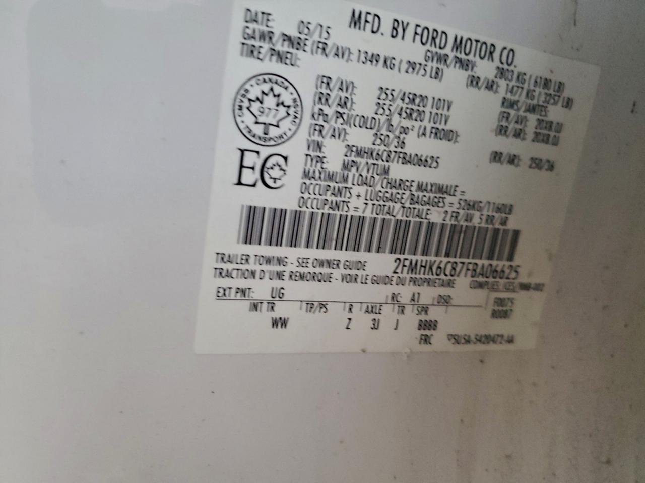 2015 FORD FLEX SEL photo 37