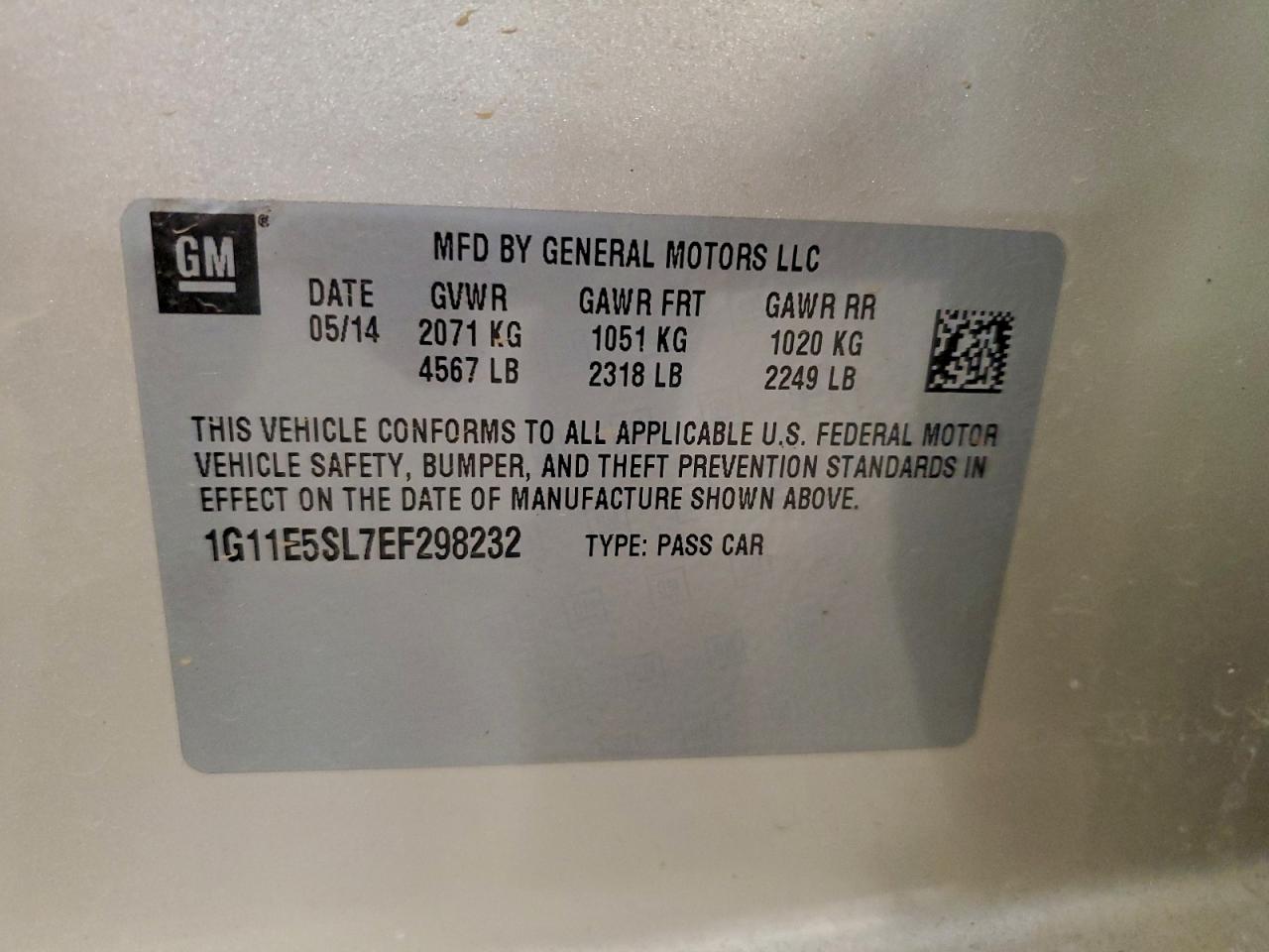2014 CHEVROLET MALIBU 2LT photo 12