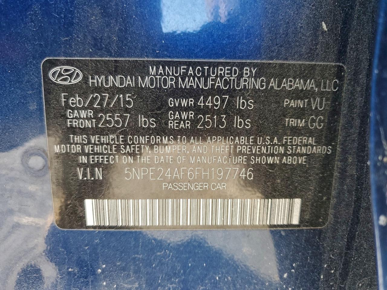 2015 HYUNDAI SONATA SE photo 34