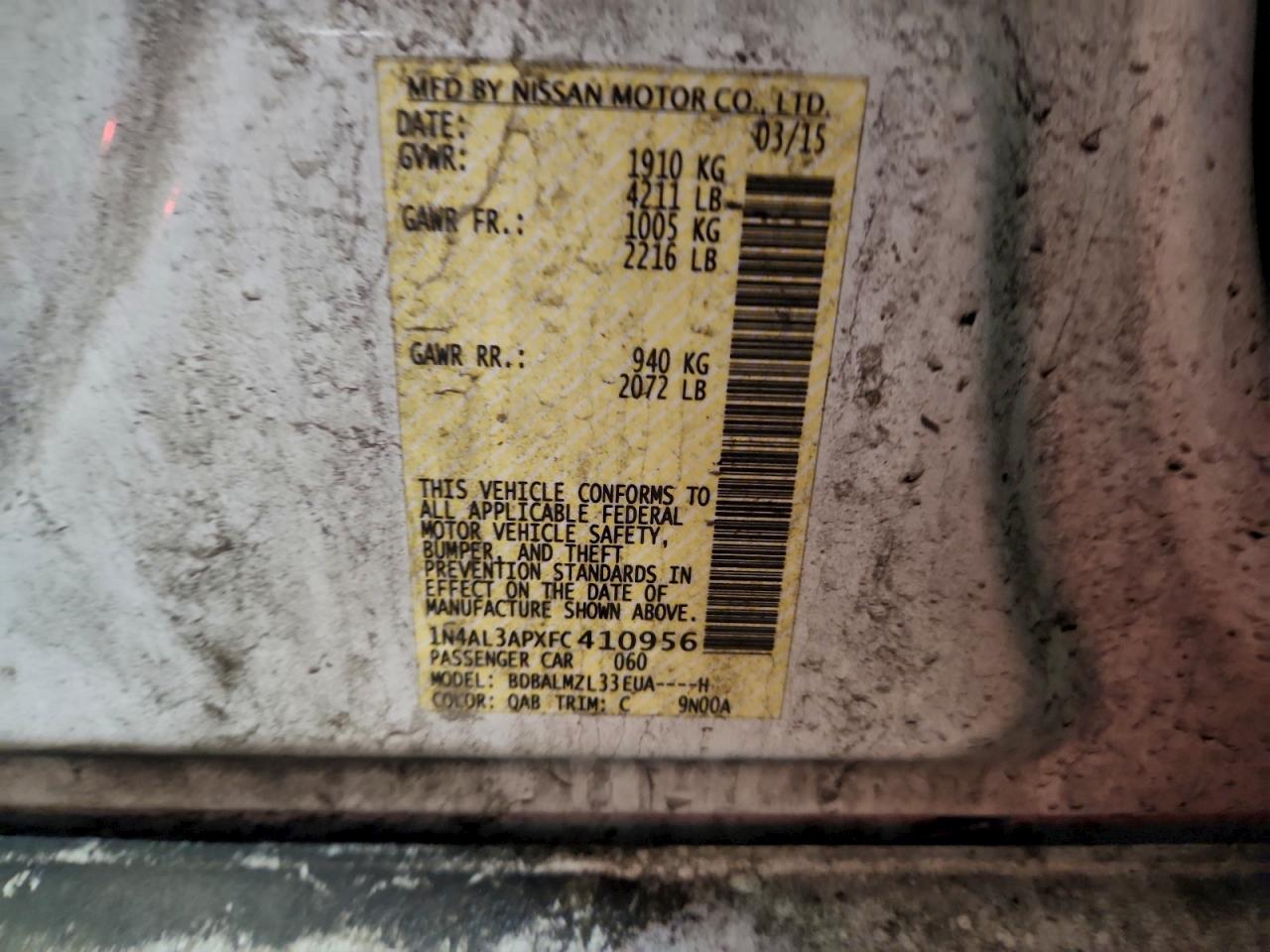 2015 NISSAN ALTIMA 2.5 photo 34