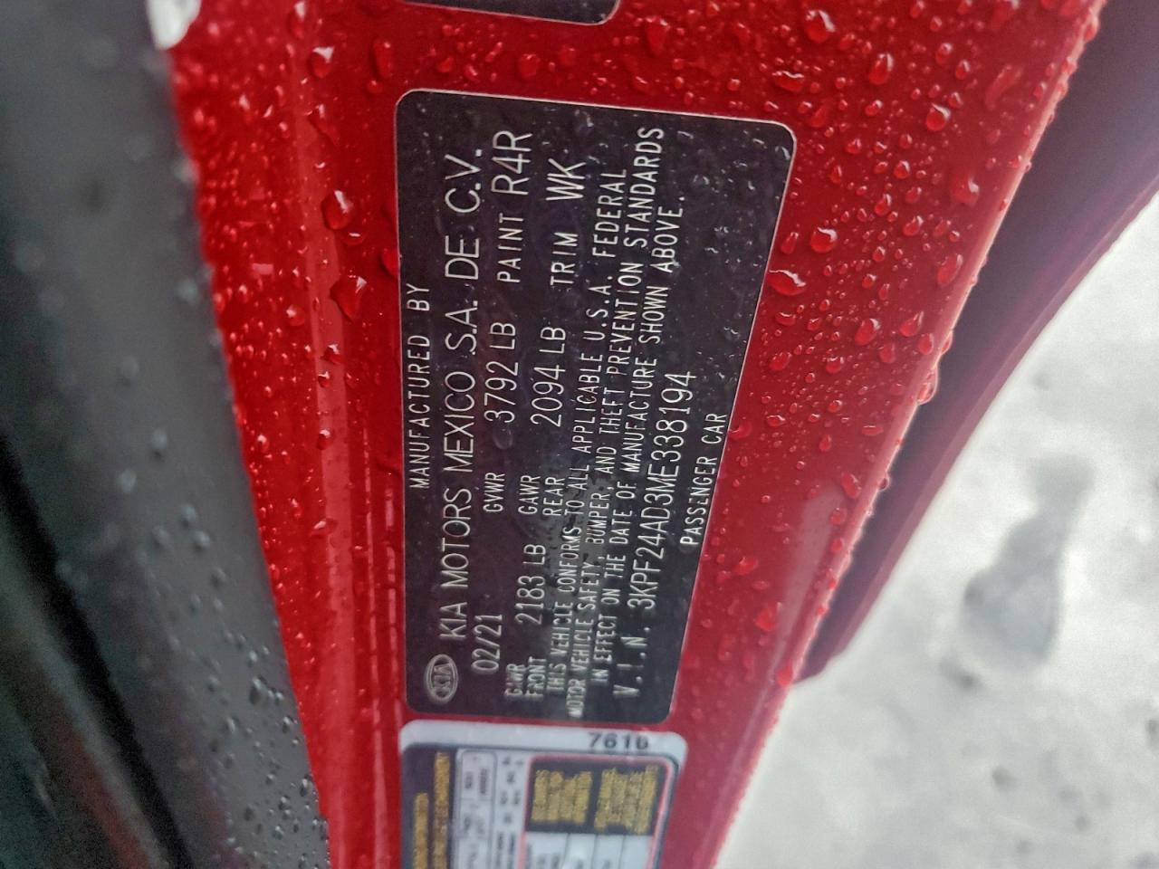 2021 KIA FORTE LXS photo 12