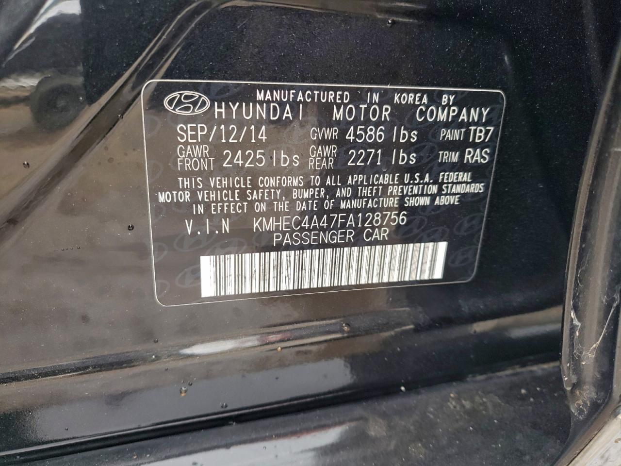 2015 HYUNDAI SONATA HYBRID photo 12