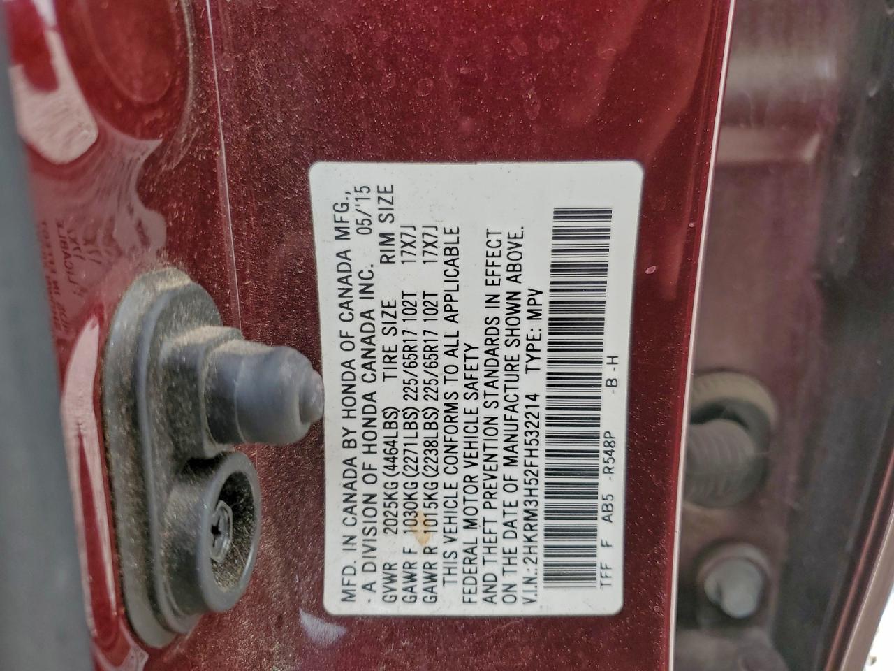 2015 HONDA CR-V EX photo 14