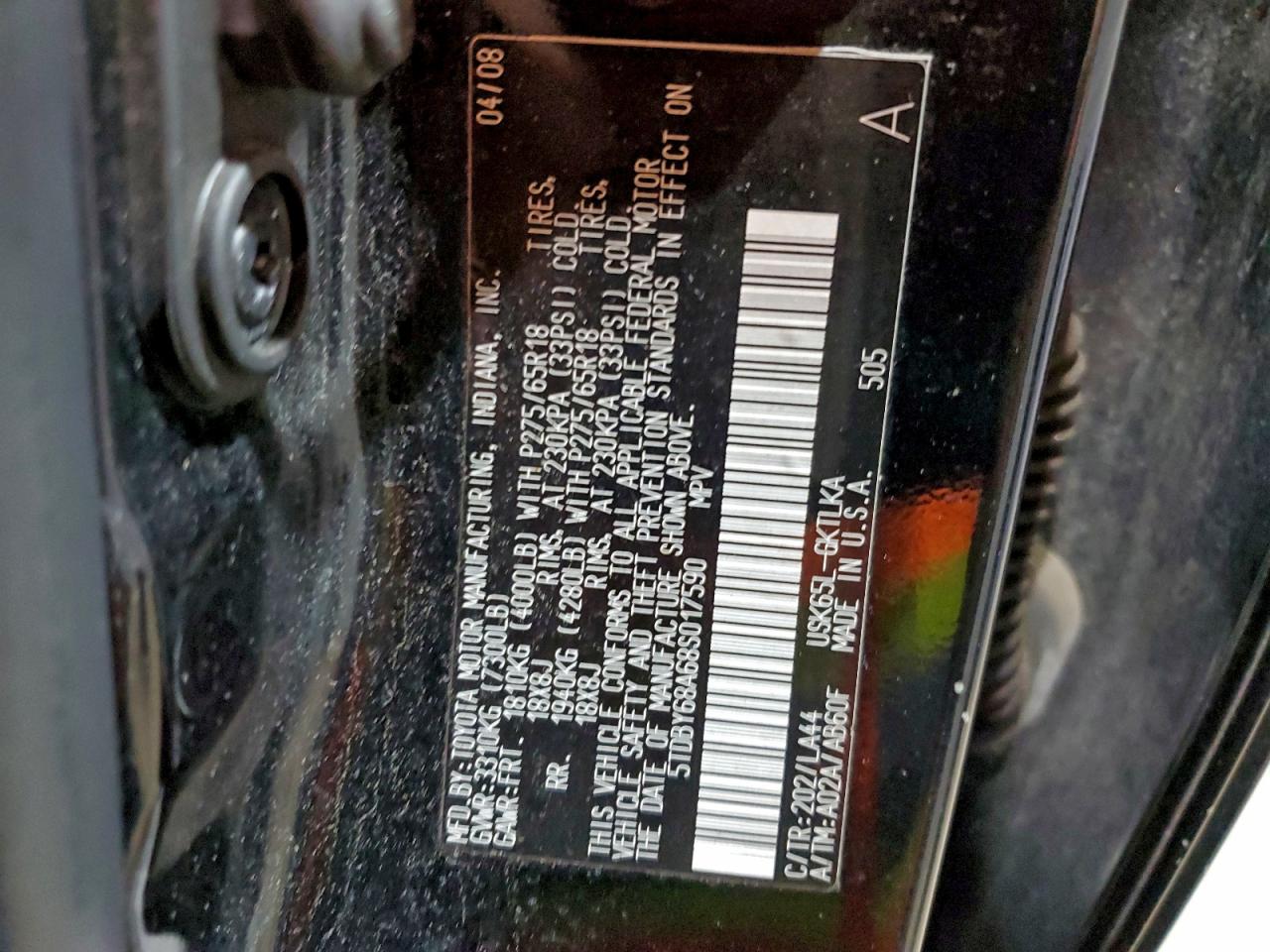 2008 TOYOTA SEQUOIA LIMITED photo 25