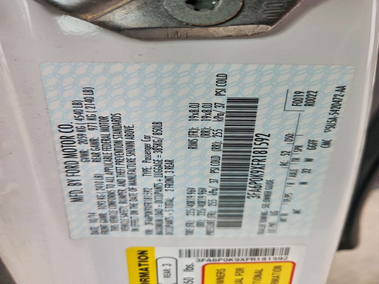 2015 FORD FUSION TITANIUM photo 25