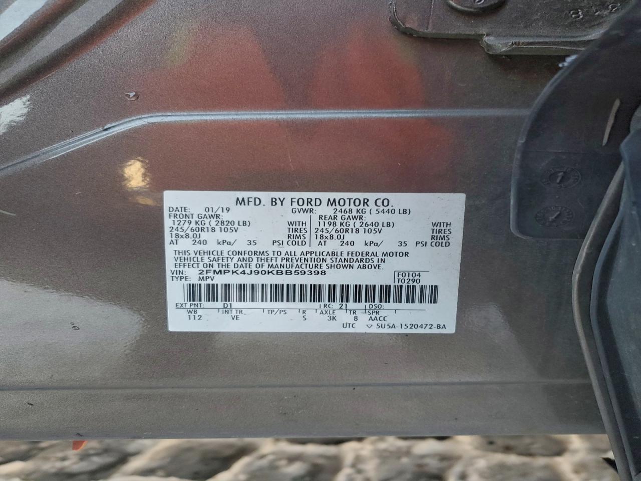 2019 FORD EDGE SEL photo 13