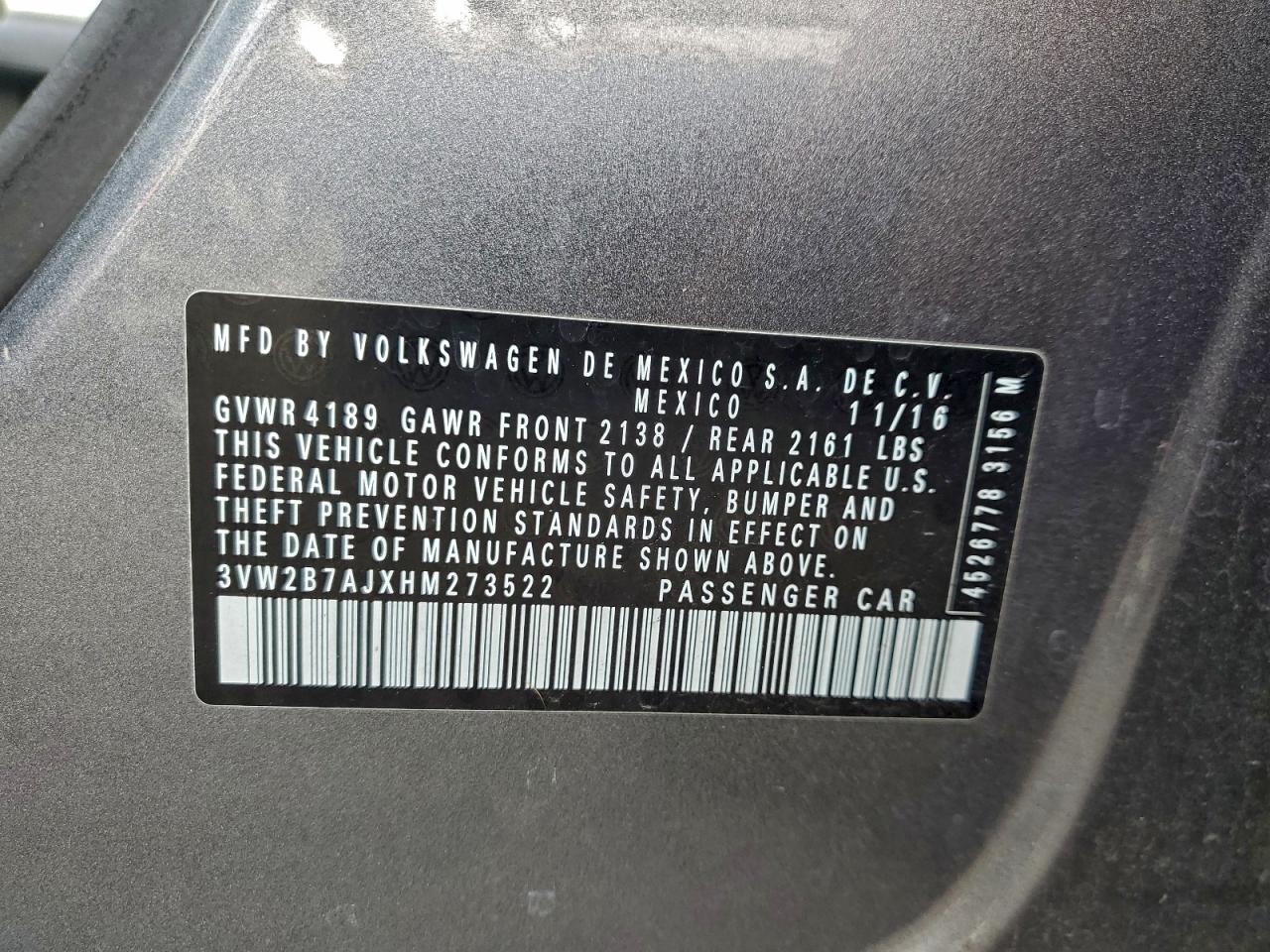 2017 VOLKSWAGEN JETTA S photo 34