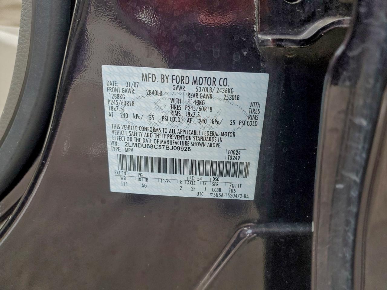 2007 LINCOLN MKX photo 13