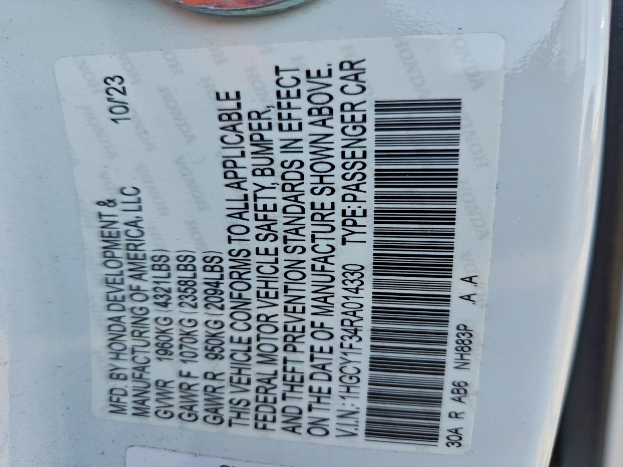 2024 HONDA ACCORD EX photo 34