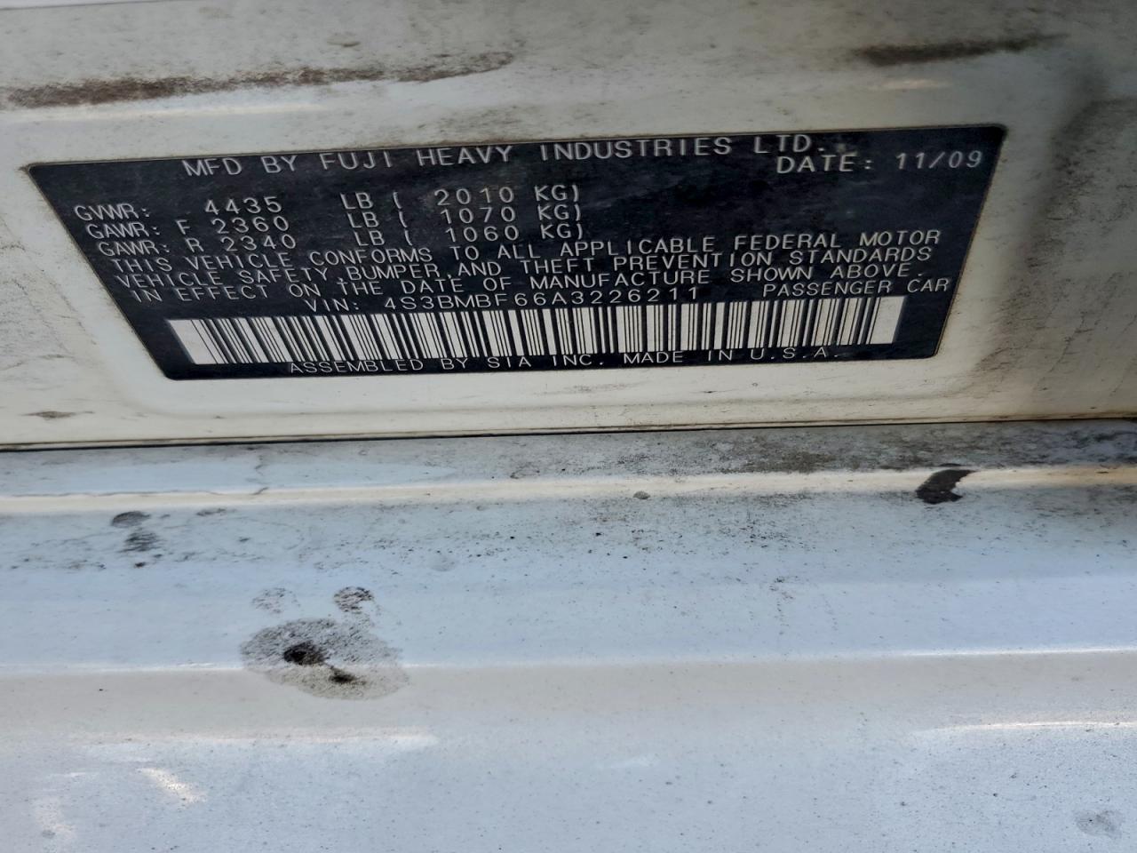 2010 SUBARU LEGACY 2.5I PREMIUM photo 12