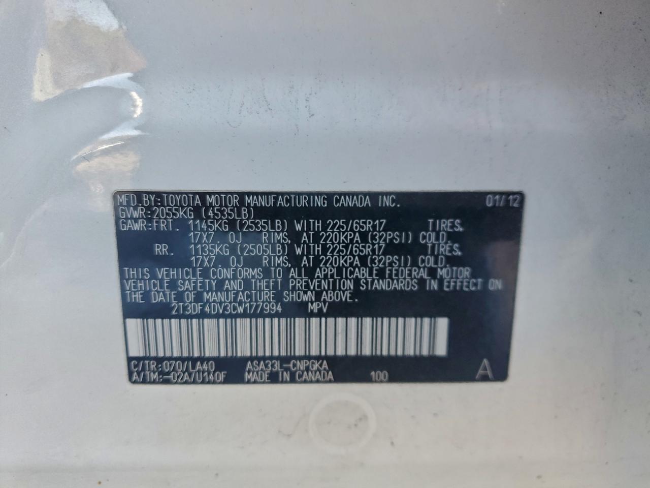 2012 TOYOTA RAV4 LIMITED photo 37