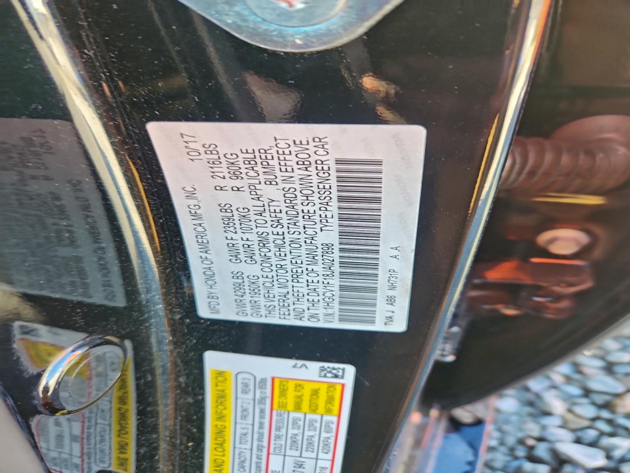2018 HONDA ACCORD LX photo 13