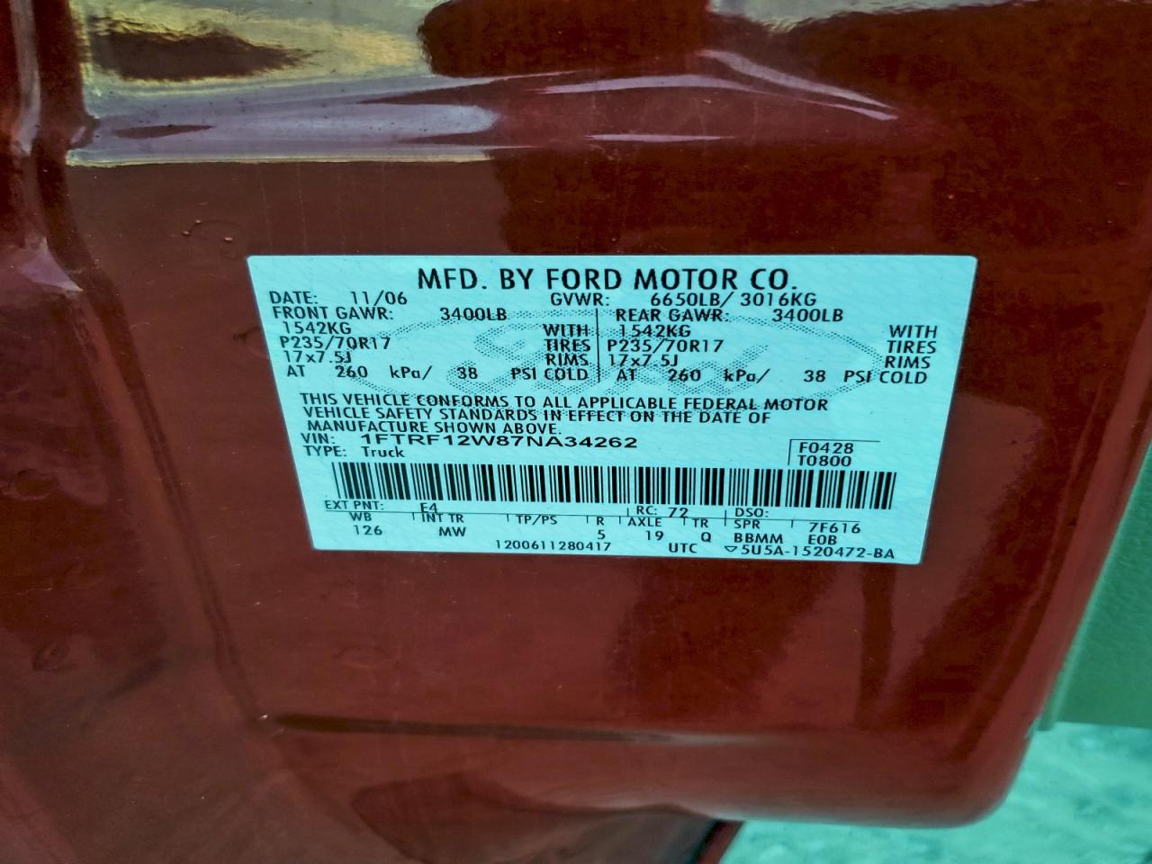 2007 FORD F150 photo 13