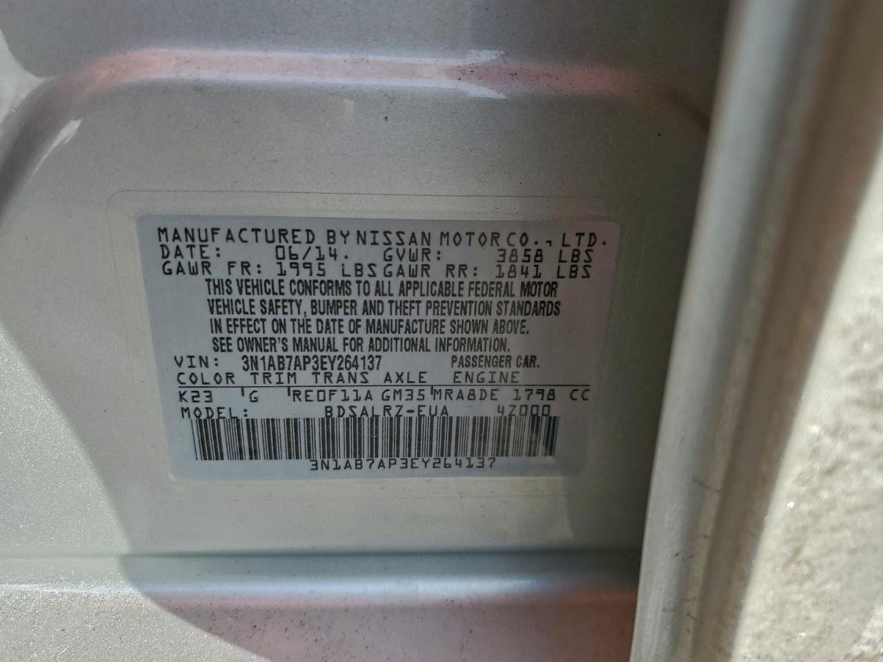 2014 NISSAN SENTRA S photo 23
