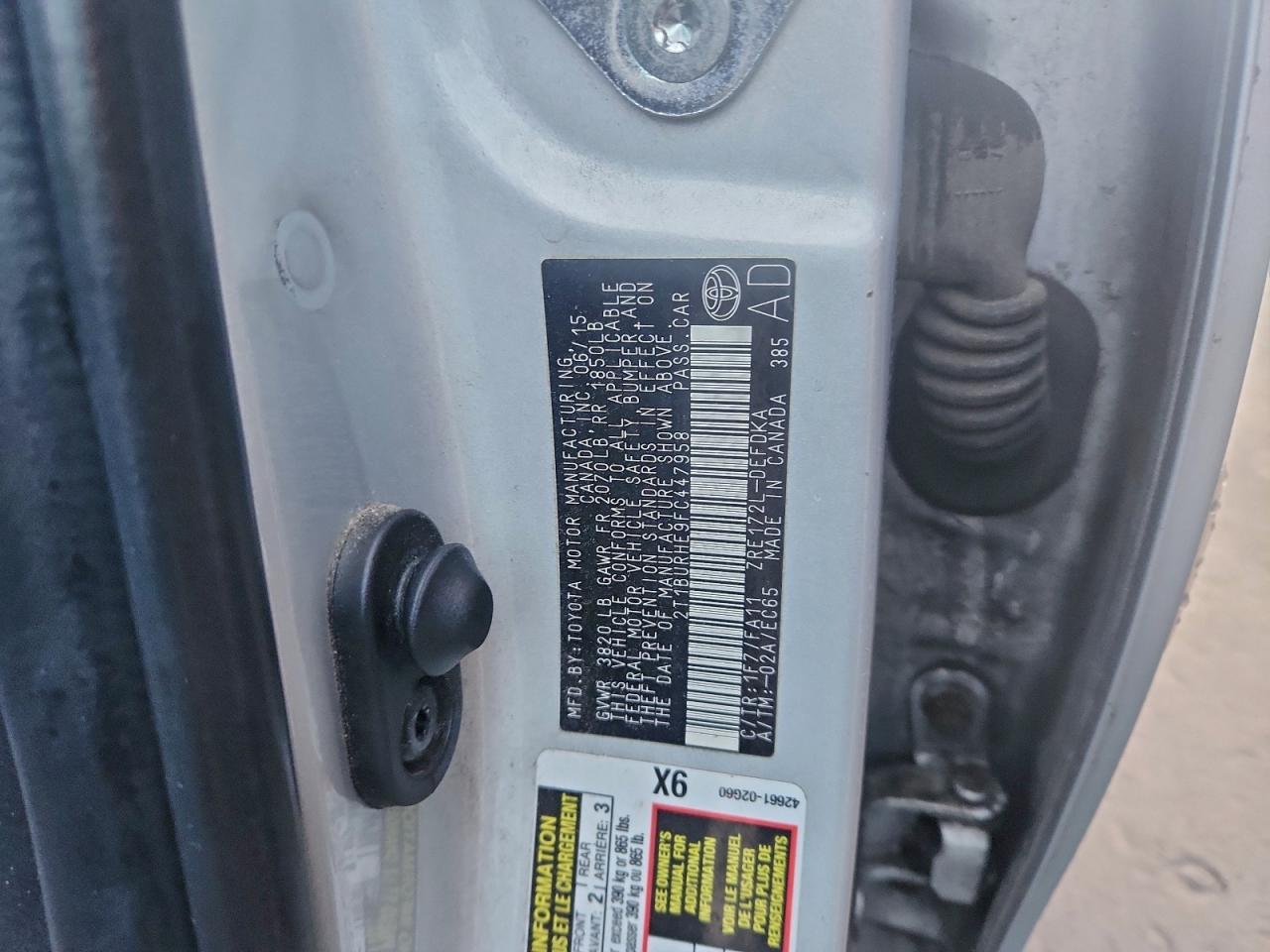 2015 TOYOTA COROLLA L photo 12