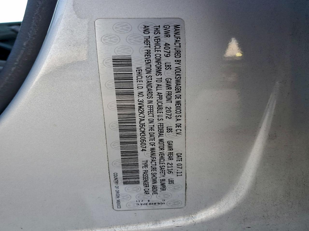 2012 VOLKSWAGEN JETTA BASE photo 37