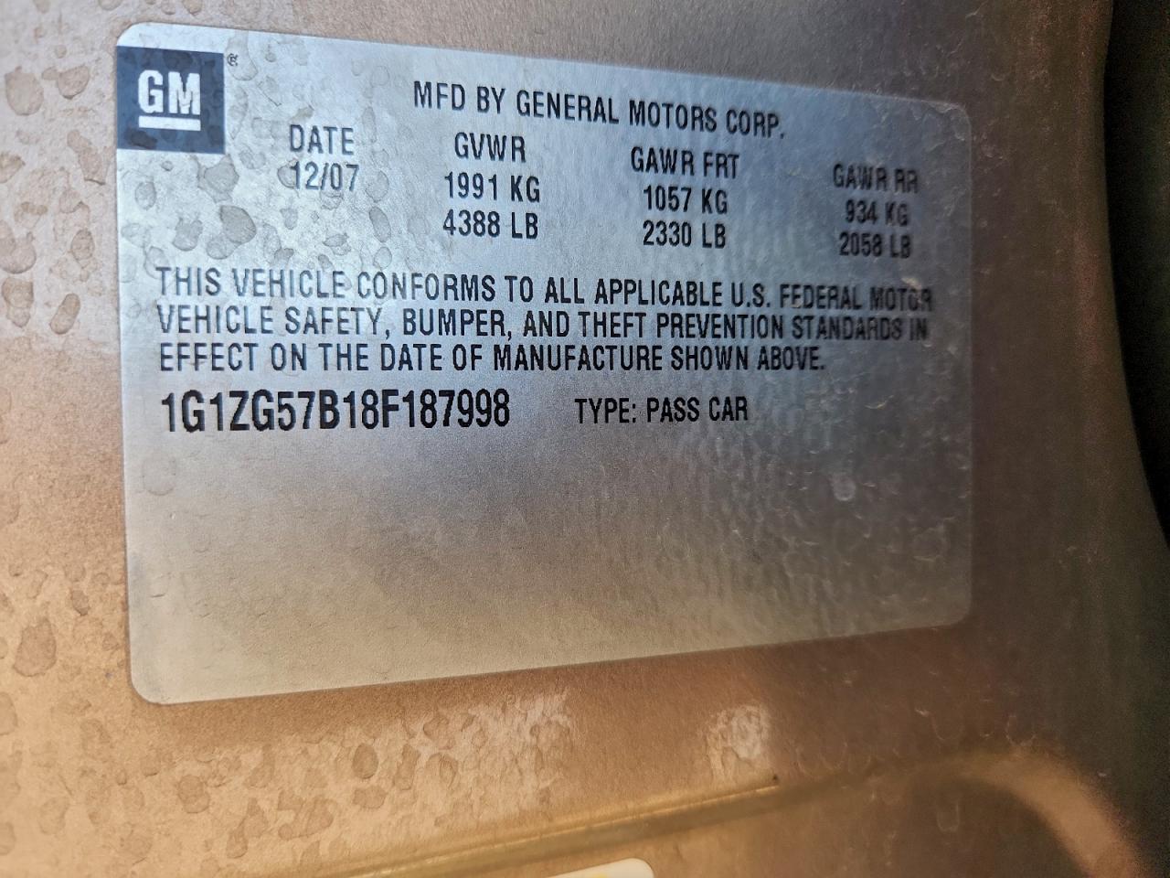 2008 CHEVROLET MALIBU LS photo 12