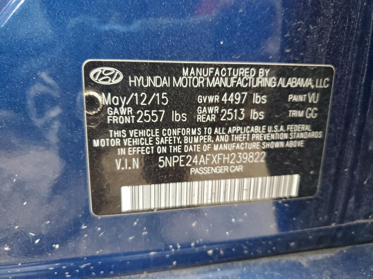 2015 HYUNDAI SONATA SE photo 12
