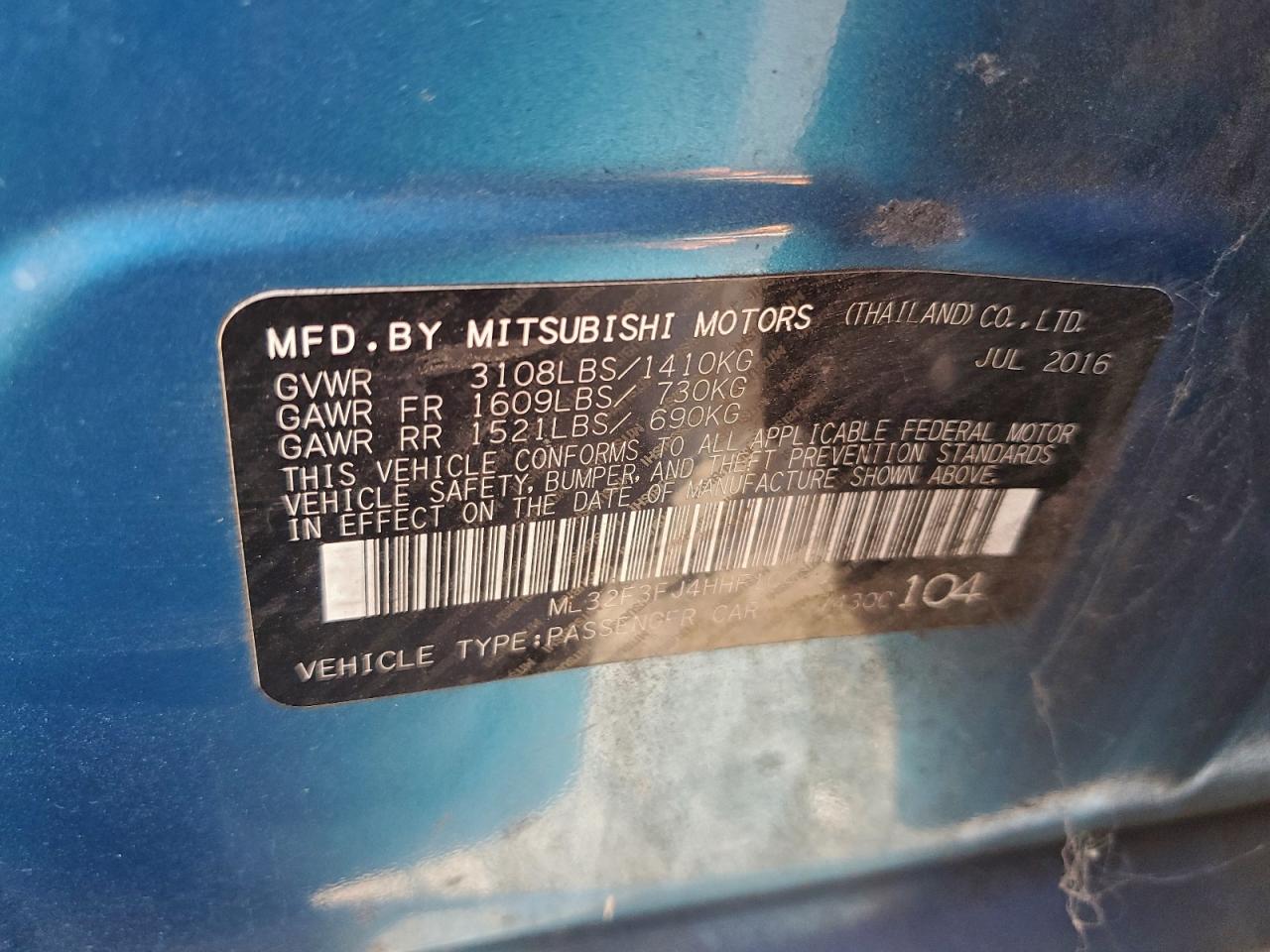 2017 MITSUBISHI MIRAGE G4 ES photo 12