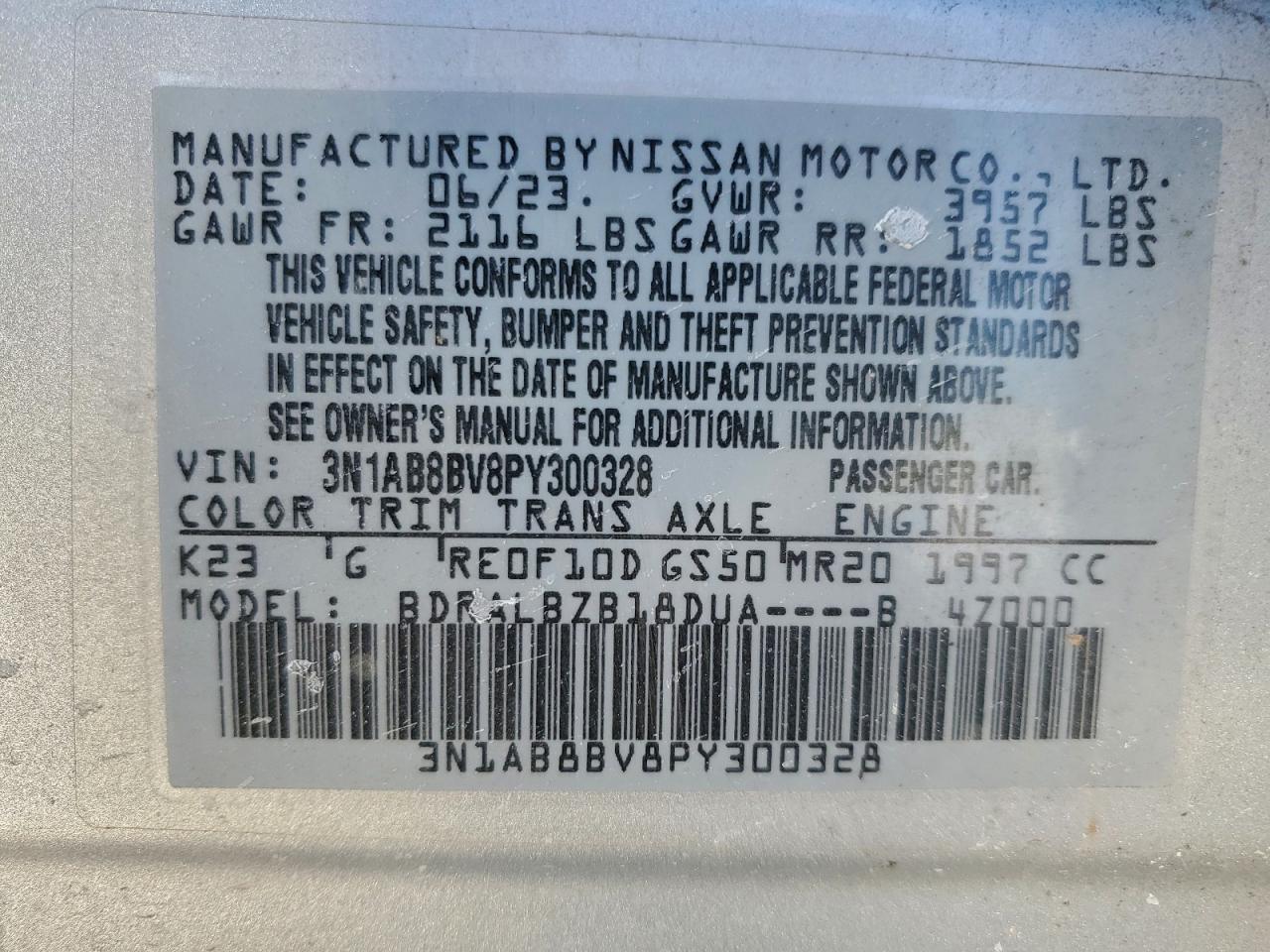 2023 NISSAN SENTRA S photo 12