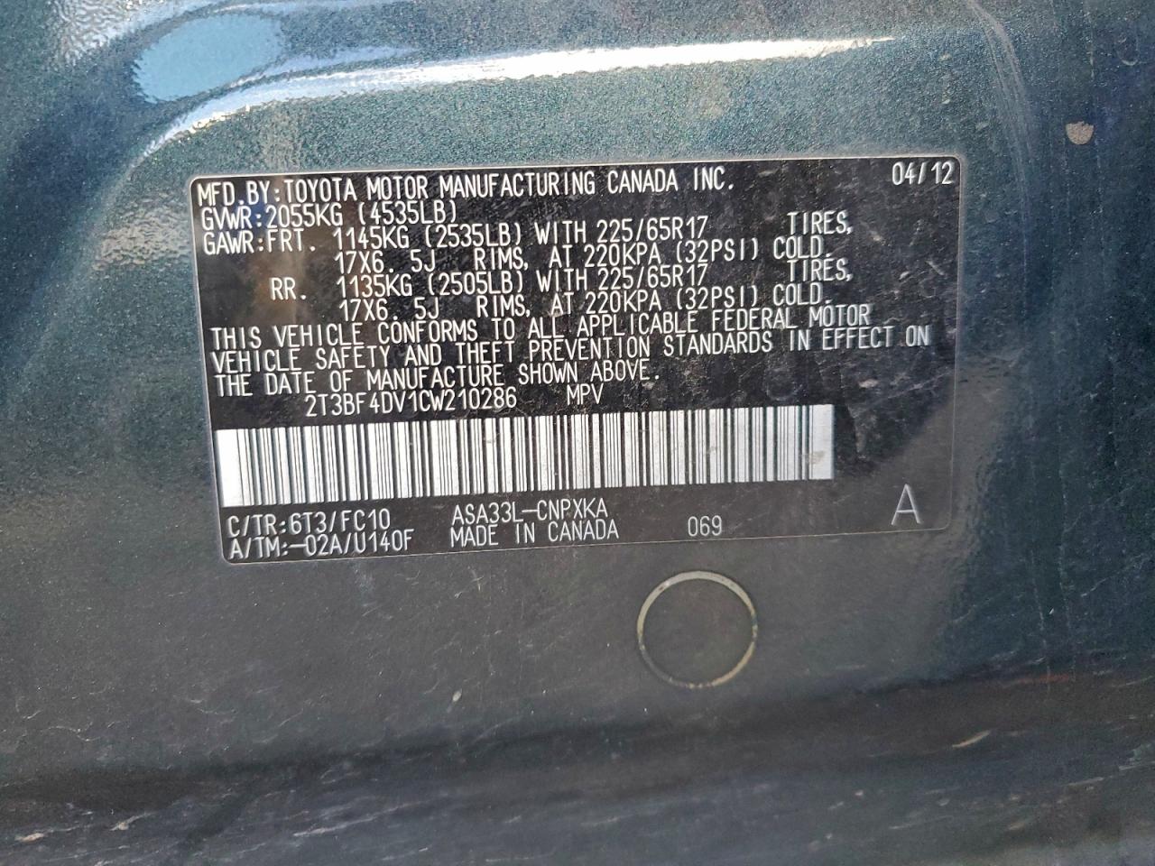 2012 TOYOTA RAV4 photo 12