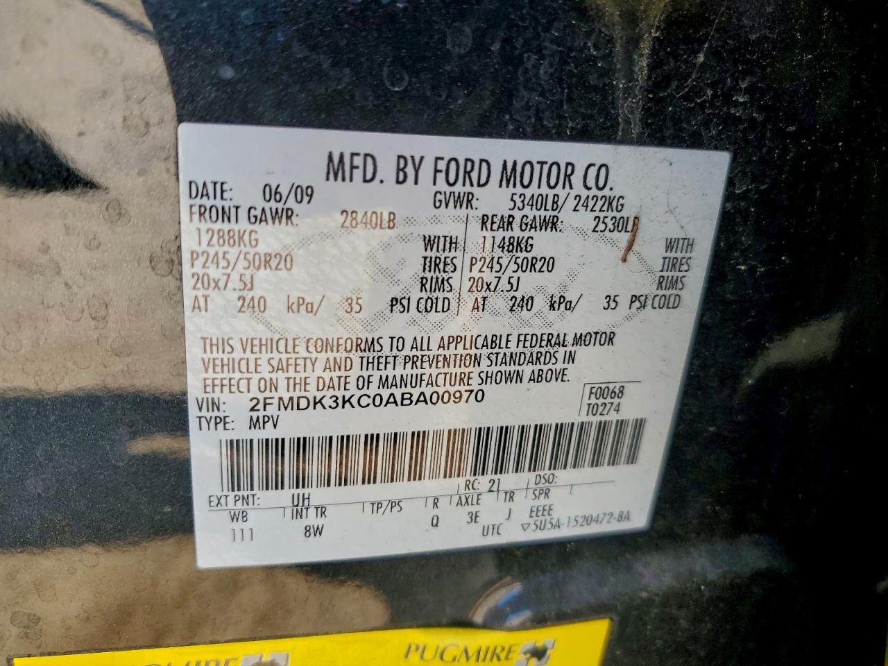 2010 FORD EDGE LIMITED photo 25