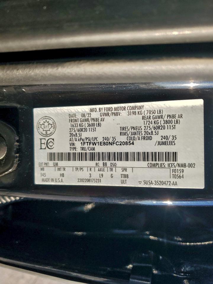 2022 FORD F150 SUPERCREW photo 23