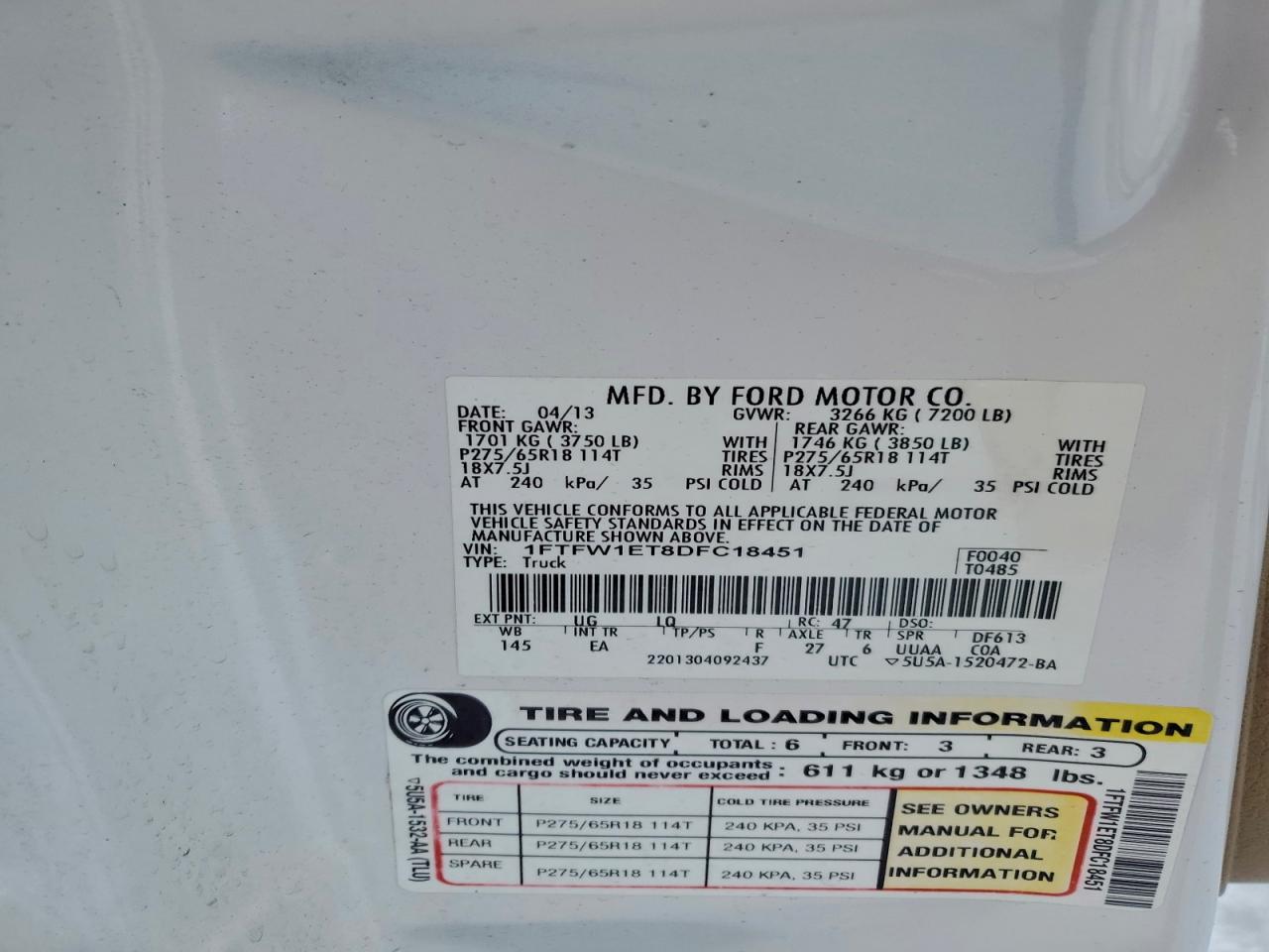 2013 FORD F150 SUPERCREW photo 12