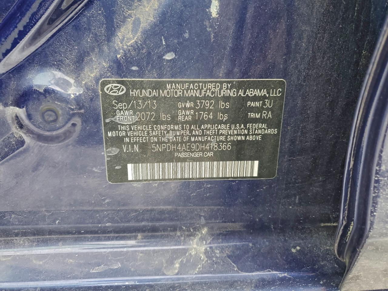 2013 HYUNDAI ELANTRA GLS photo 23