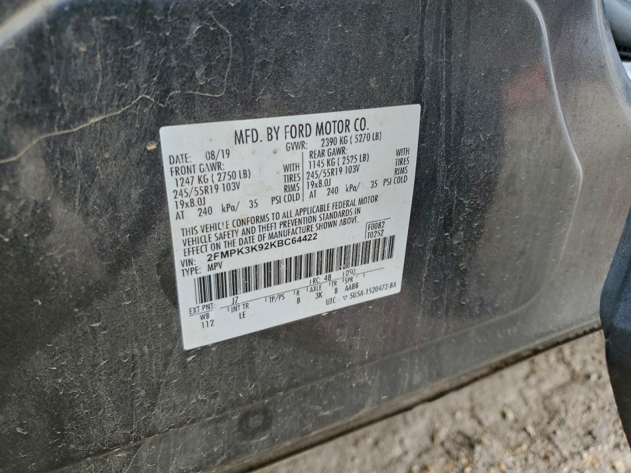 2019 FORD EDGE TITANIUM photo 14