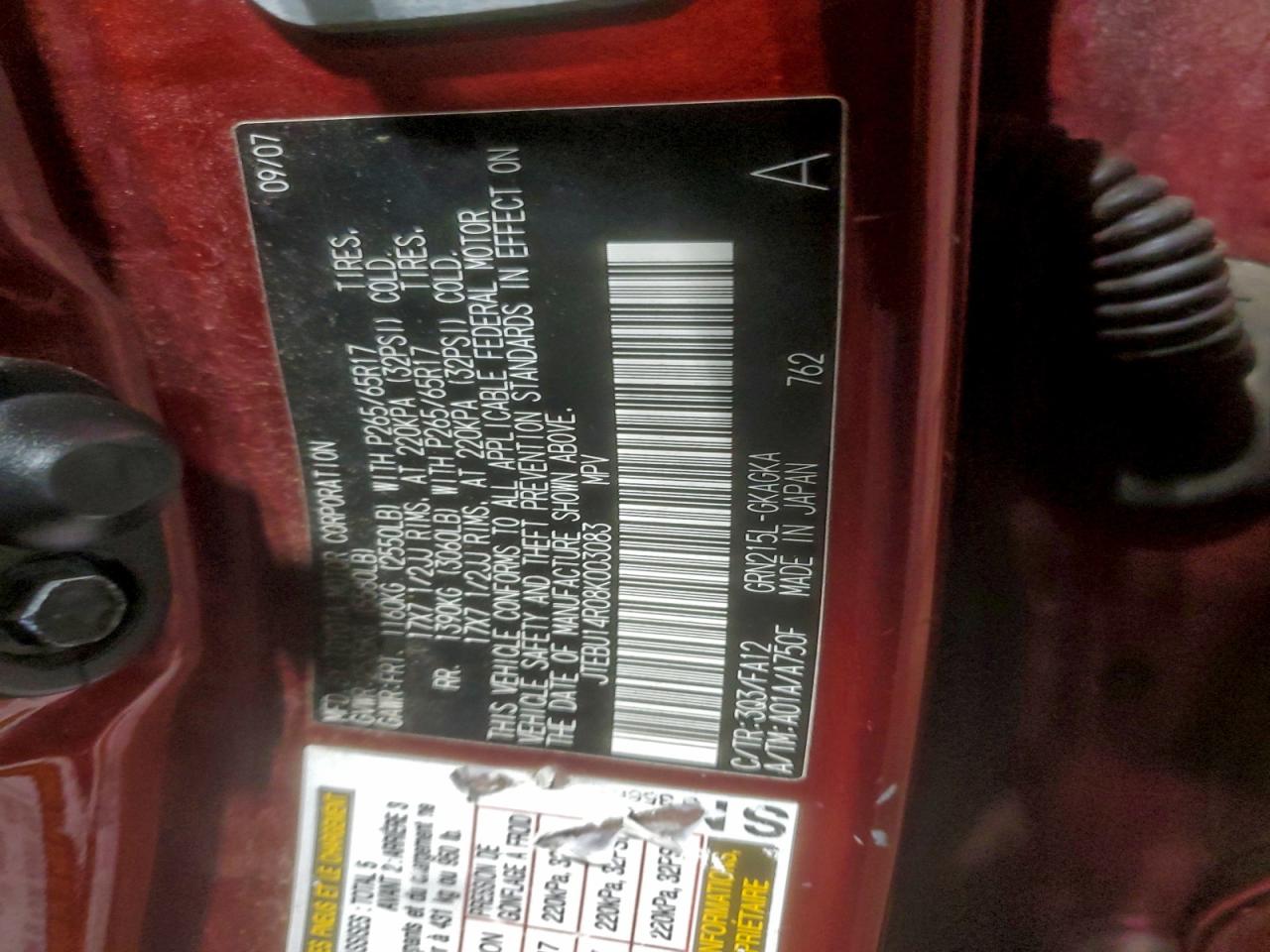 2008 TOYOTA 4RUNNER SR5 photo 12