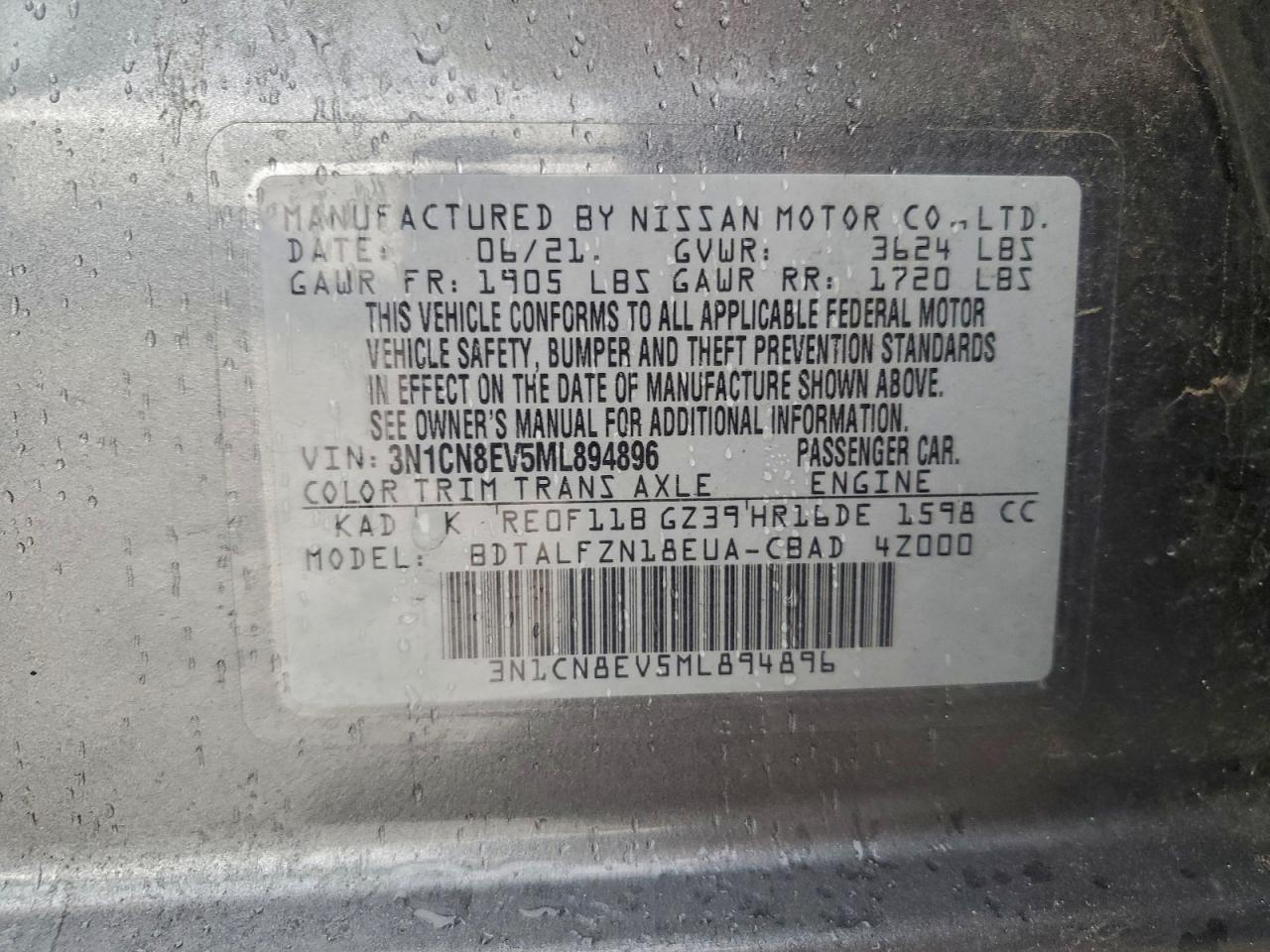 2021 NISSAN VERSA SV photo 23