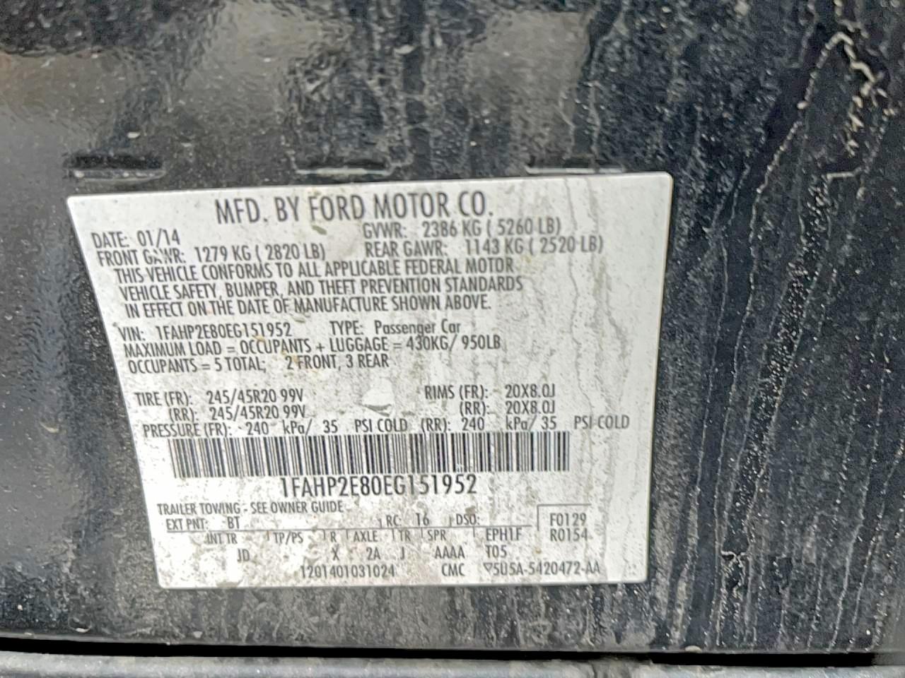 2014 FORD TAURUS SEL photo 23