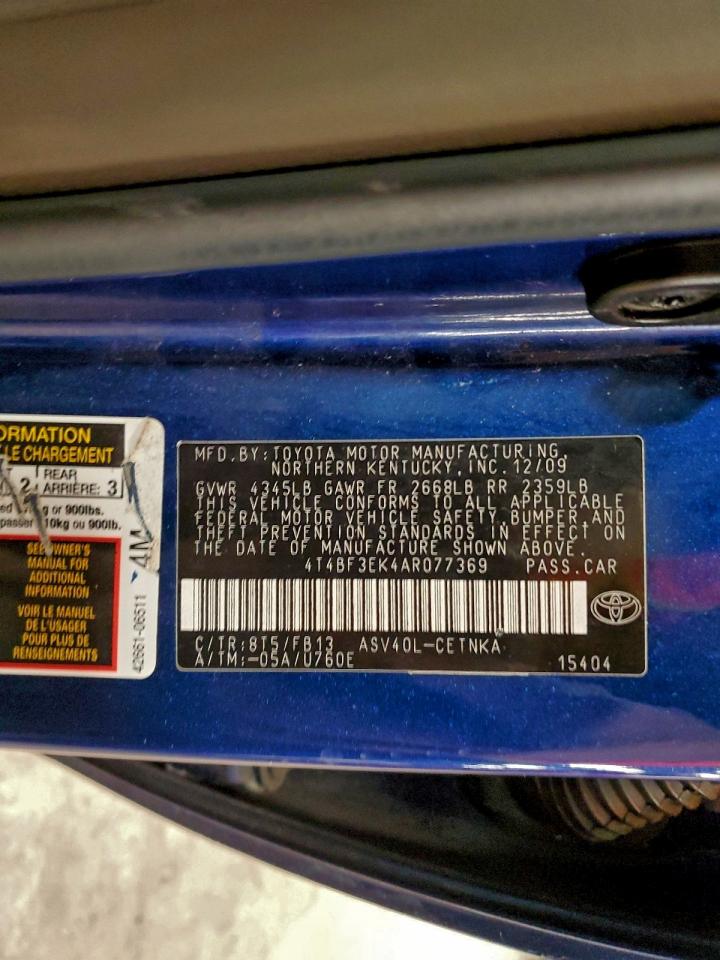 2010 TOYOTA CAMRY BASE photo 12