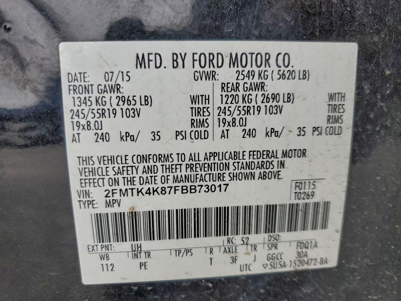 2015 FORD EDGE TITANIUM photo 13