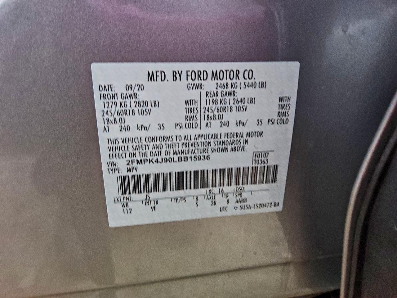 2020 FORD EDGE SEL photo 37