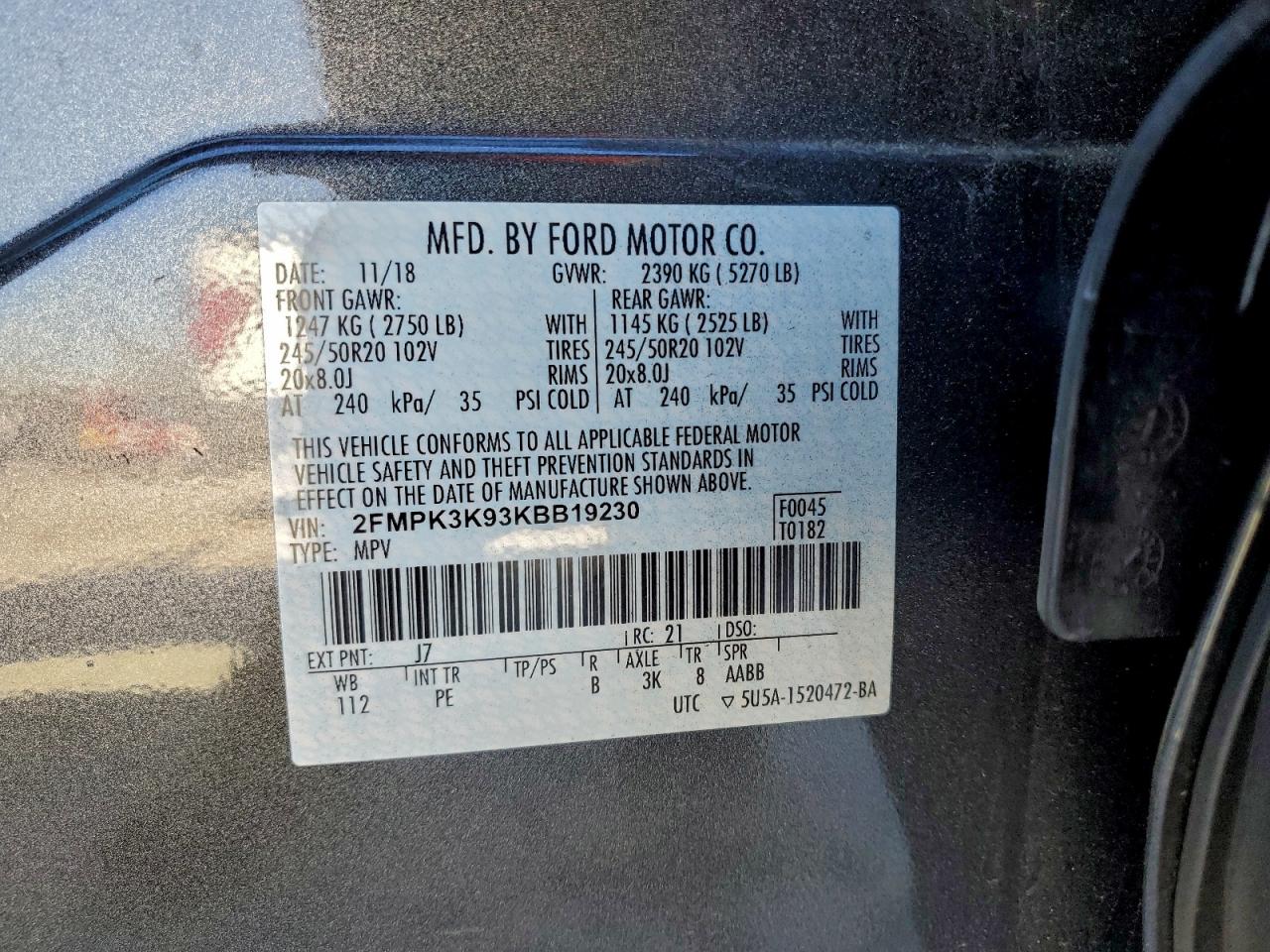 2019 FORD EDGE TITANIUM photo 13