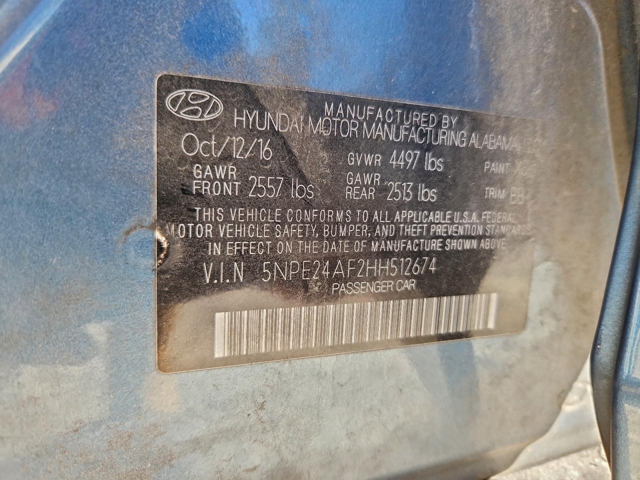 2017 HYUNDAI SONATA SE photo 12