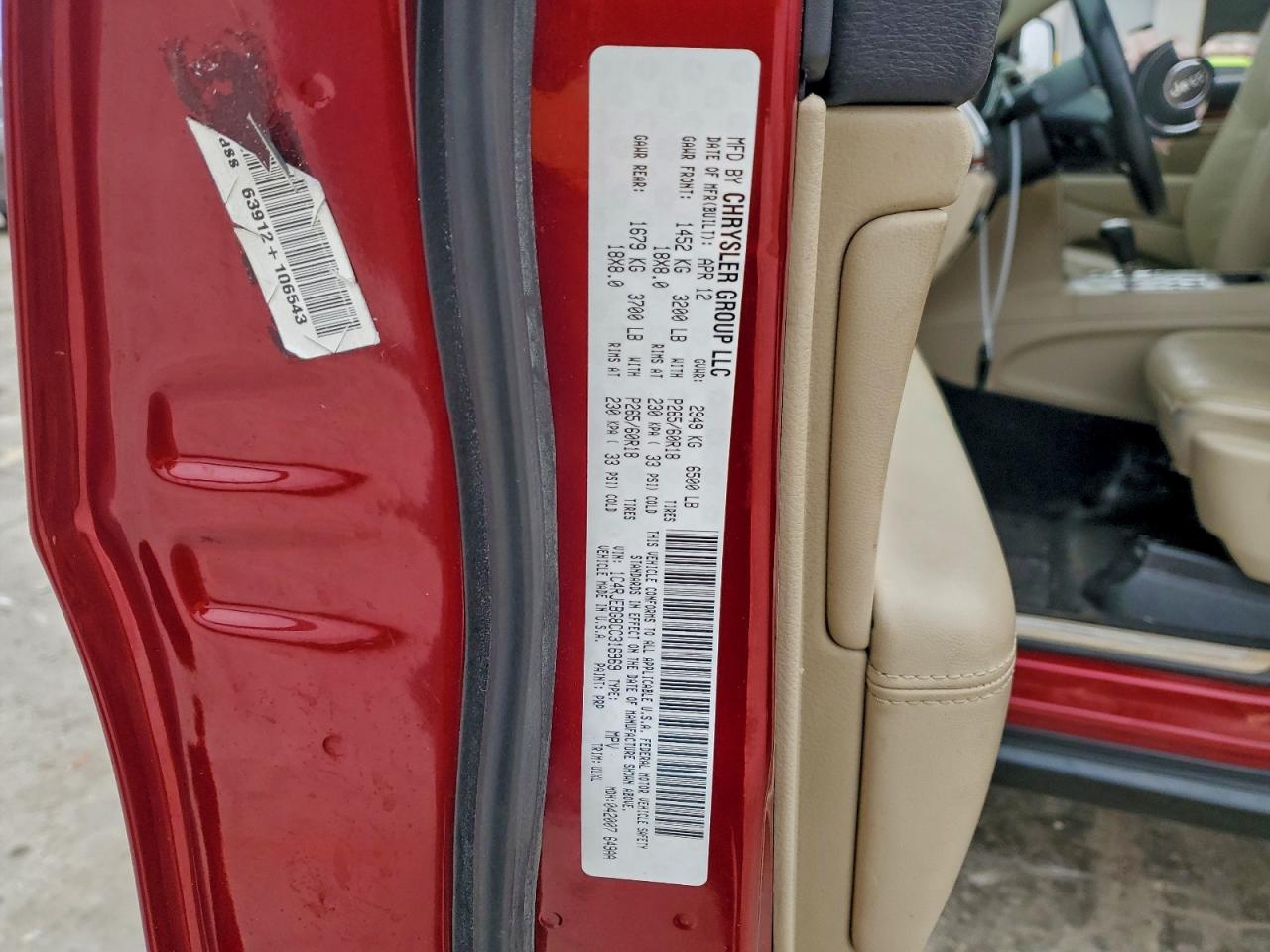 2012 JEEP GRAND CHEROKEE LIMITED photo 14