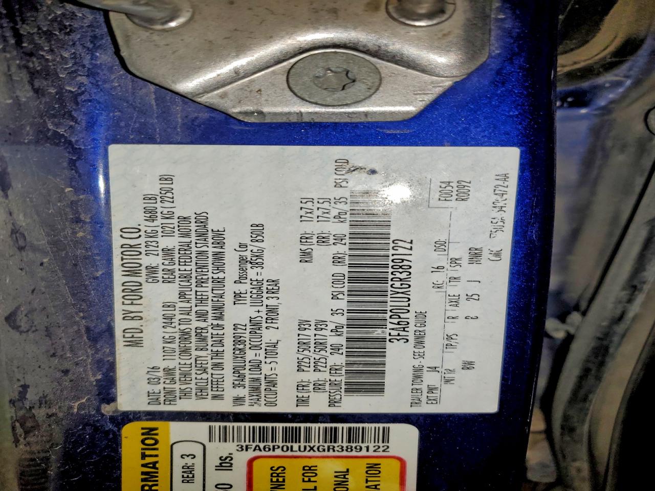 2016 FORD FUSION SE HYBRID photo 12